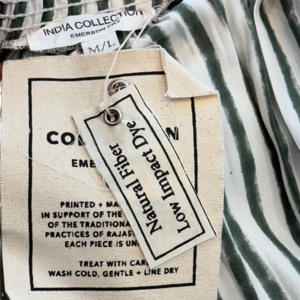 Emerson Fry NEW Juniper Green Stripe Linen Paper Bag Belted Trouser Pant M/L - Picture 10 of 12